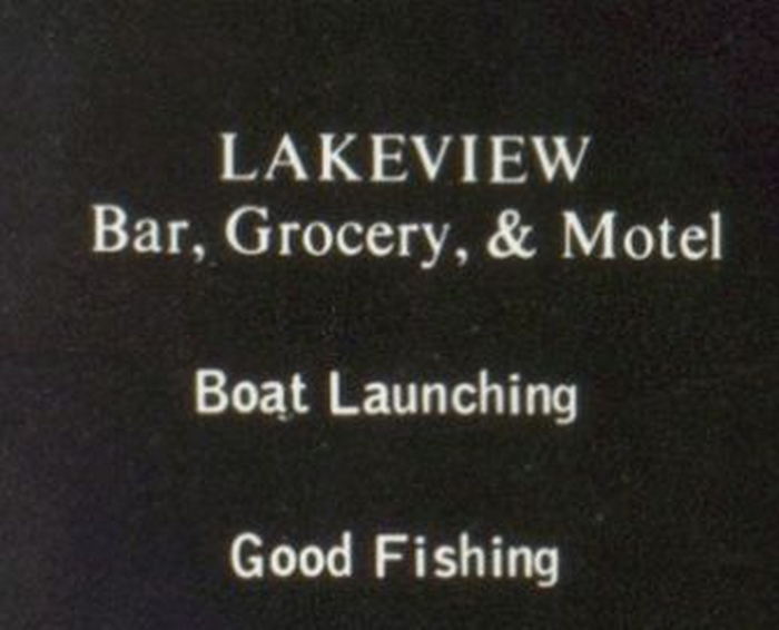 Lakeview Bar and Motel (Cancun, Lobdell Lake Motel, Lakeview Motel) - 1976 Linden High School Yearbook Ad (newer photo)